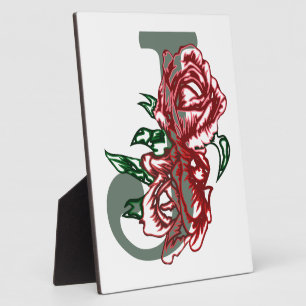 Capital letter J floral monogram Plaque