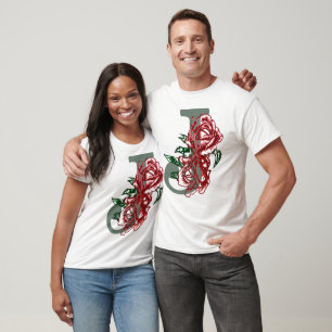 Capital letter J floral monogram T-Shirt