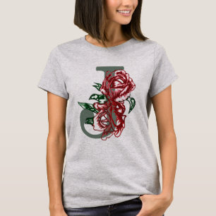 Capital letter J floral monogram T-Shirt
