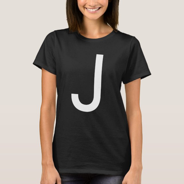 Capital Letter J Monogram Poppins Font Initial Alp T-Shirt (Front)
