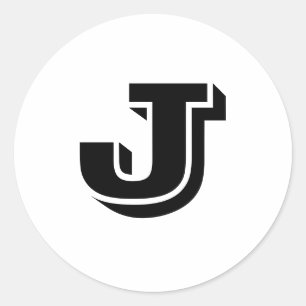 Capital Letter J Small Round Stickers by Janz