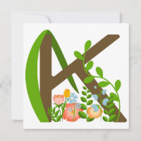 Capital letter K floral monogram