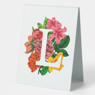 Capital letter L floral monogram