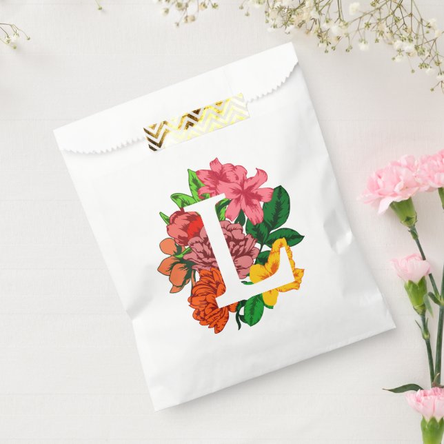 Capital letter L floral monogram Favour Bag (Sealed)