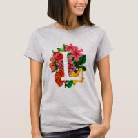 Capital letter L floral monogram