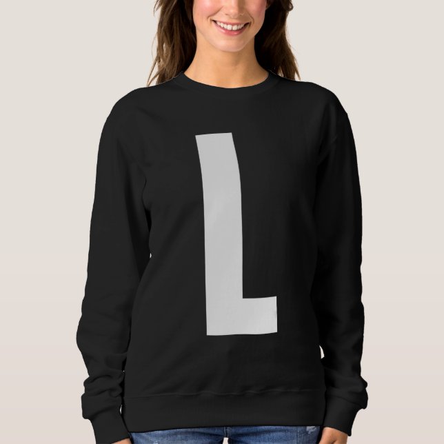 Capital Letter L Monogram Anton Font Initial Alpha Sweatshirt (Front)