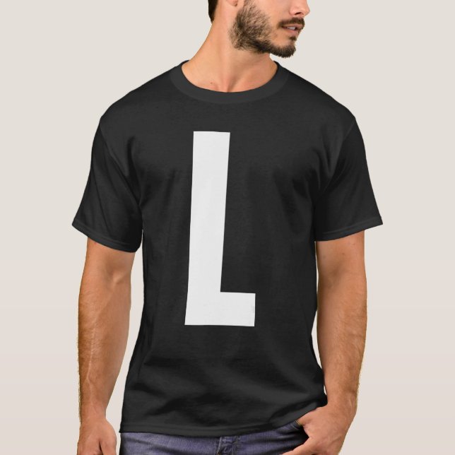 Capital Letter L Monogram Anton Font Initial Alpha T-Shirt (Front)