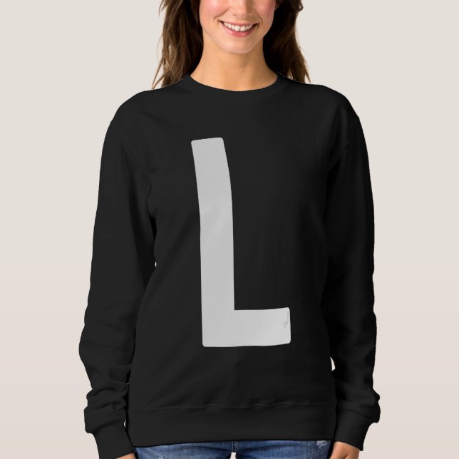 Capital Letter L Monogram Norwester Font Initial A Sweatshirt (Front)