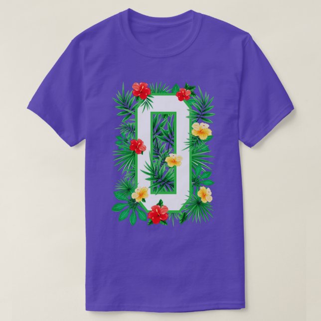 Capital Letter O Alphabet Monogram Initial Flower  T-Shirt (Design Front)