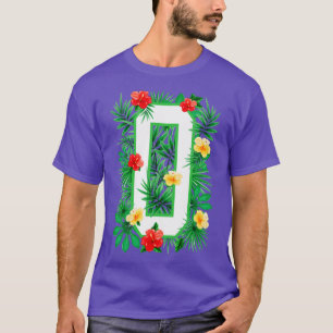 Capital Letter O Alphabet Monogram Initial Flower  T-Shirt