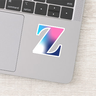 Capital Letter Z Monogram Gradient Pink Blue White