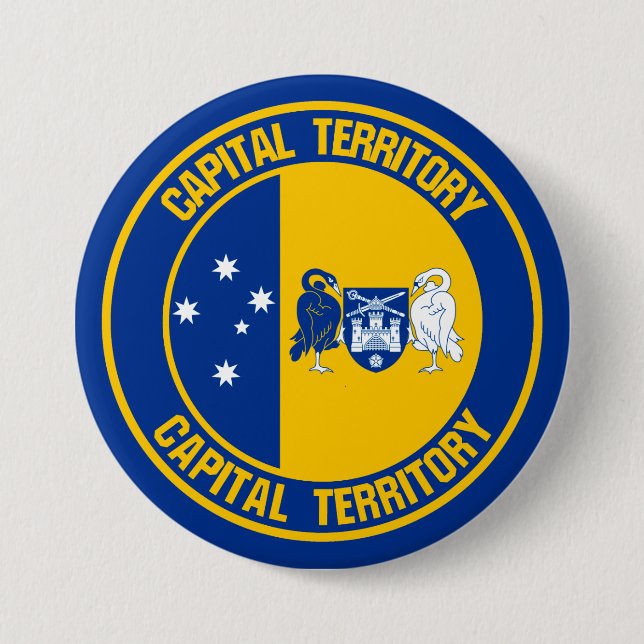 Capital Territory Round Emblem 7.5 Cm Round Badge (Front)