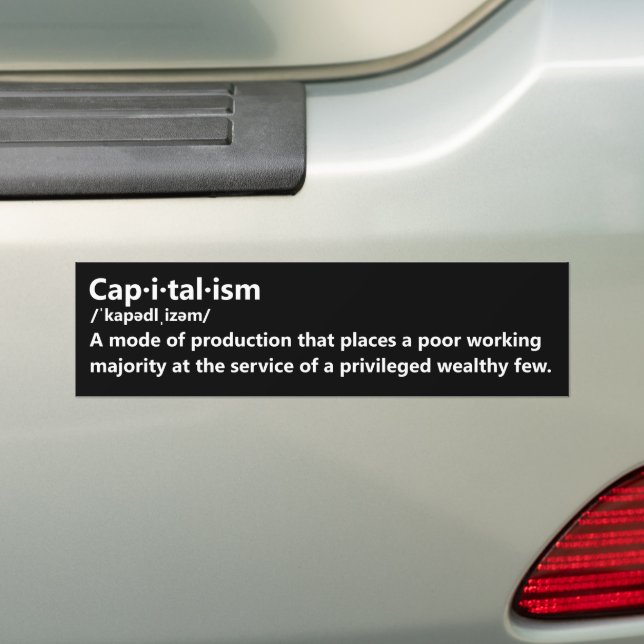 Capitalism Definition Bumper Sticker (On Car)