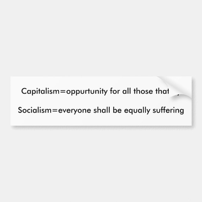 Capitalism vs Socialism Bumper Sticker (Front)