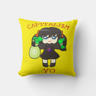 Capitalism Yo - Anime Money Girl Hustle  Cushion