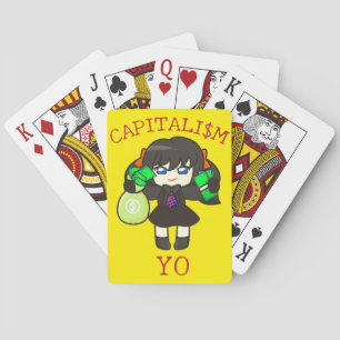 Capitalism Yo - Anime Money Girl Hustle  Playing Cards