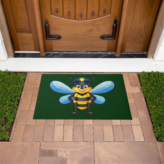 Capitan bee with police hat doormat (Outdoor)