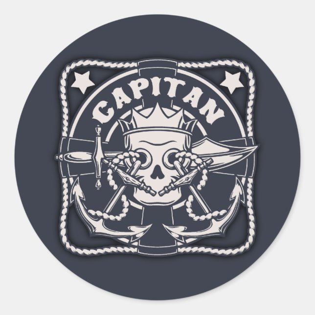 Capitan Classic Round Sticker (Front)