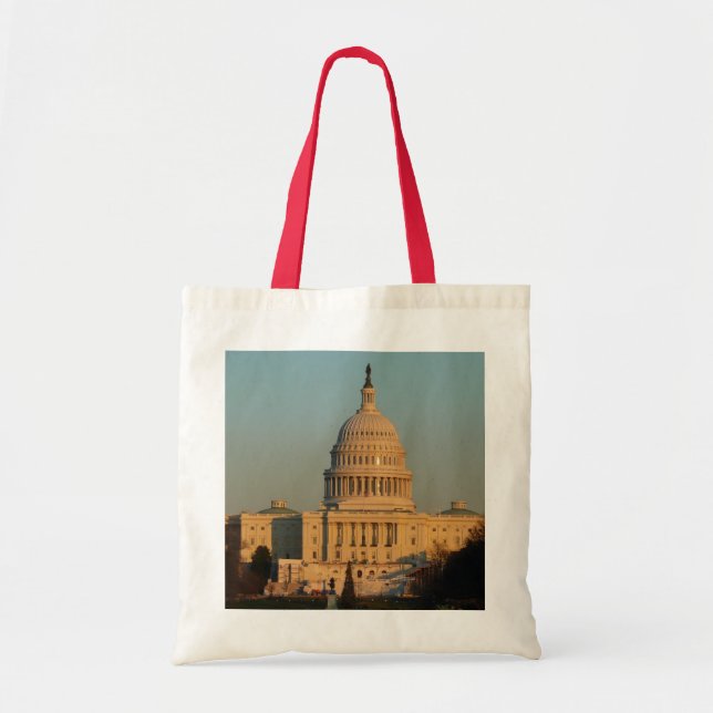 Capitol at Christmas Washington DC Holiday Tote Bag (Front)