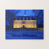 Capitol building at dusk, Colonial Williamsburg