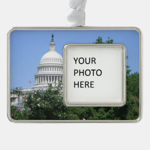 Capitol Building from Bartholdi Park Silver Plated Framed Ornament