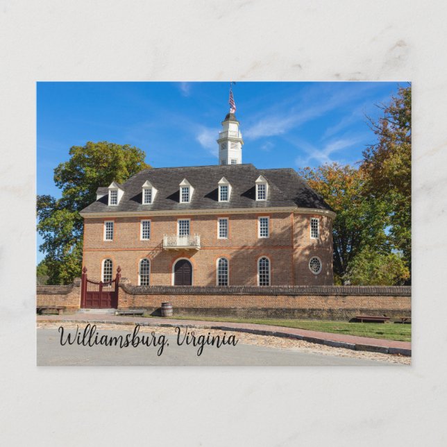 Capitol building in Colonial Williamsburg Postcard (Front)