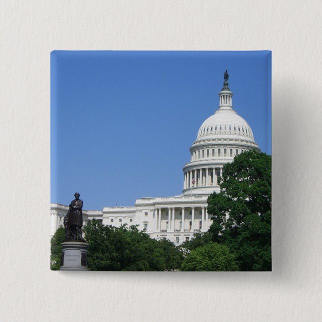 Capitol Building in Washington DC 15 Cm Square Badge (Front)
