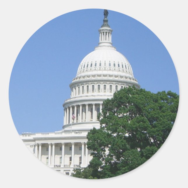 Capitol Building in Washington DC Classic Round Sticker (Front)