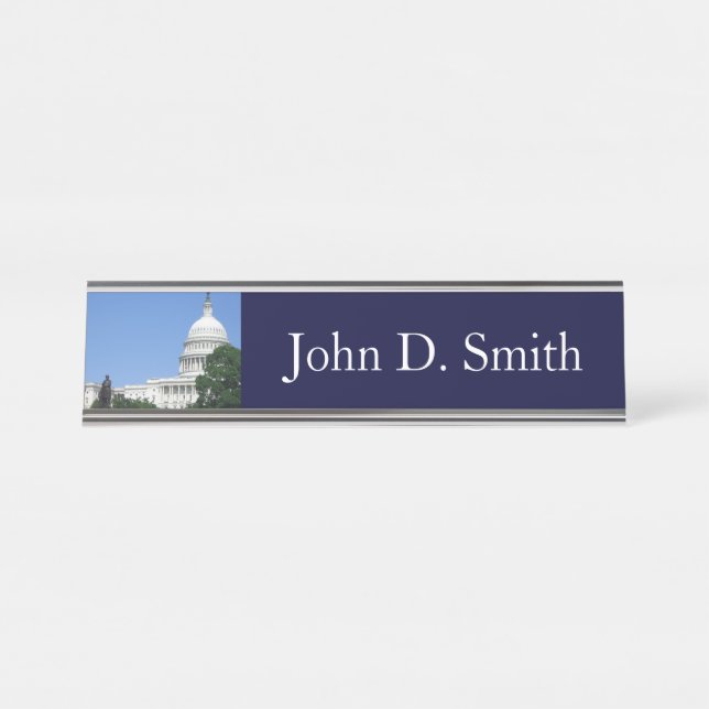 Capitol Building in Washington DC Desk Name Plate (Front)