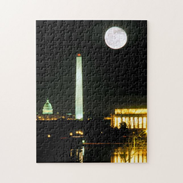 Capitol Building, Lincoln Memorial, Washington Jigsaw Puzzle (Vertical)
