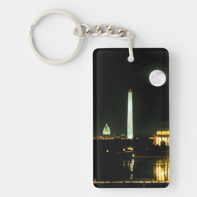 Capitol Building, Lincoln Memorial, Washington Key Ring (Front)