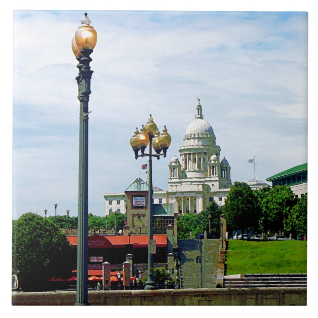 Capitol Building Seen from Waterplace Park Ceramic Tile (Front)