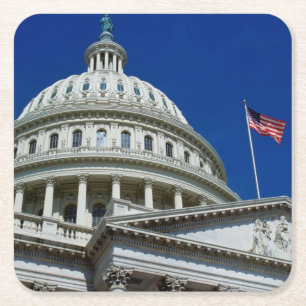 Capitol Building, Washington, USA Square Paper Coaster