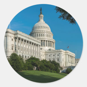 Capitol Building West View Classic Round Sticker