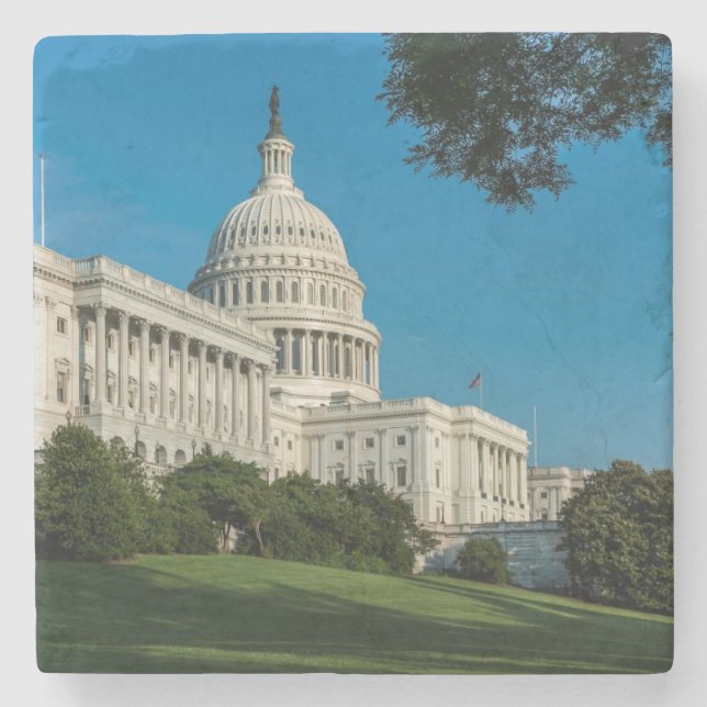 Capitol Building West View Stone Coaster (Front)