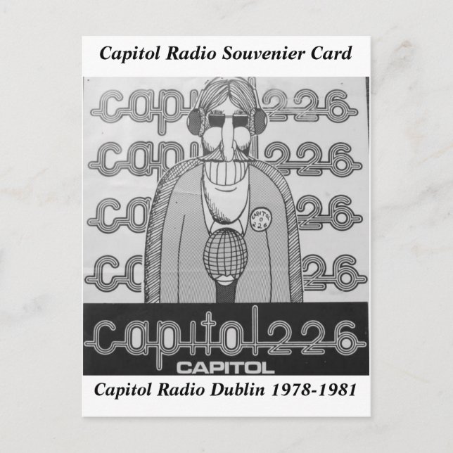 Capitol Radio Dublin Ireland Souvenier Postcard (Front)