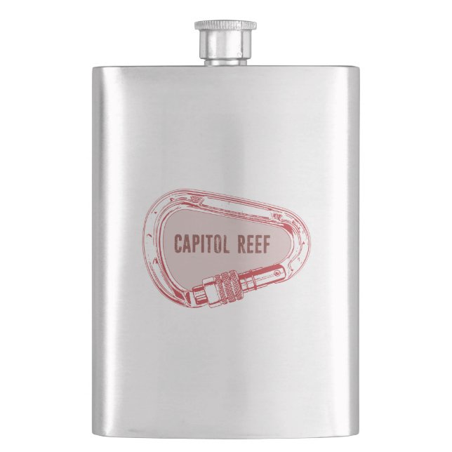 Capitol Reef Climbing Carabiner Hip Flask (Front)