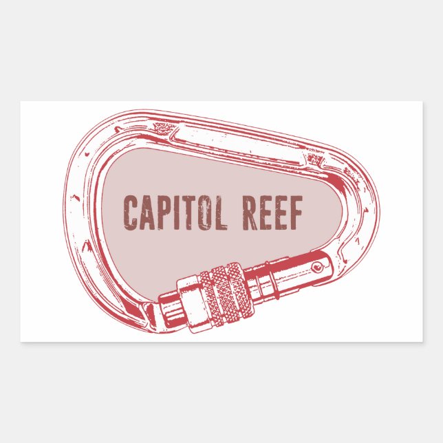 Capitol Reef Climbing Carabiner Rectangular Sticker (Front)