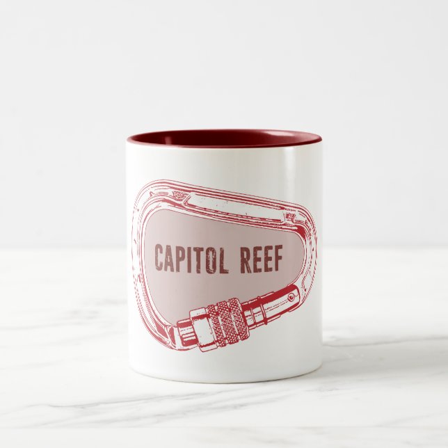Capitol Reef Climbing Carabiner Two-Tone Coffee Mug (Center)
