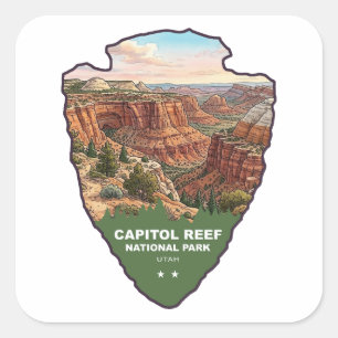 Capitol Reef National Park Arrowhead Square Sticker