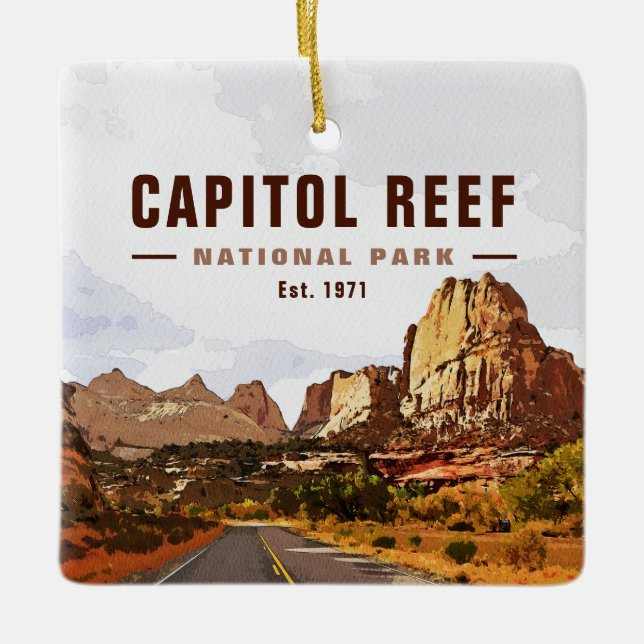 Capitol Reef National Park Cathedral Valley Loop Ceramic Ornament (Front)