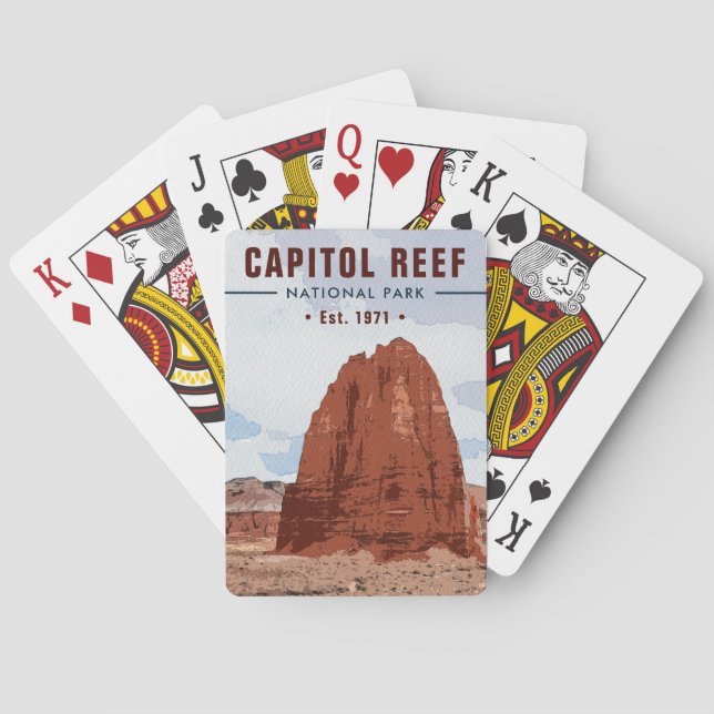 Capitol Reef National Park Cathedral Valley Loop Playing Cards (Back)