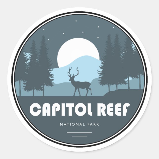 Capitol Reef National Park Deer Classic Round Sticker (Front)