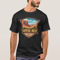 Capitol Reef National Park Illustration Retro Art