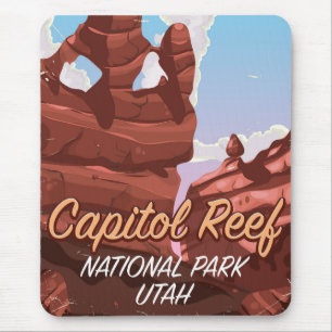 Capitol Reef National Park Travel poster Mouse Pad