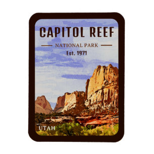 Capitol Reef National Park Utah Desert Watercolor Magnet