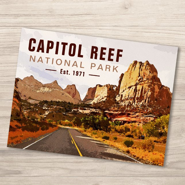 Capitol Reef National Park Utah Desert Watercolor Postcard (Creator Uploaded)