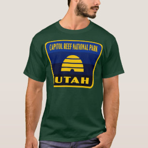 Capitol Reef National Park Utah Retro Flag Badge B T-Shirt