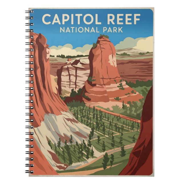 Capitol Reef National Park Vintage Notebook (Front)