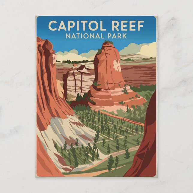 Capitol Reef National Park Vintage Postcard (Front)